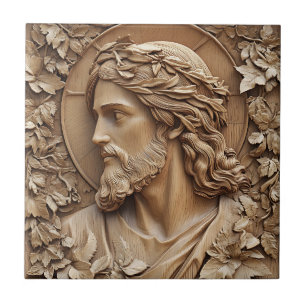Jesus Carving Ceramic Tile