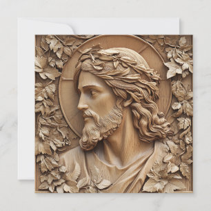Jesus Carving Greeting Card