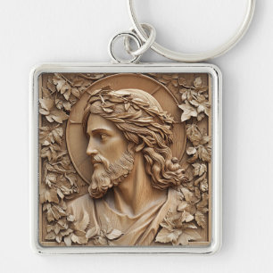 Jesus Carving Keychain
