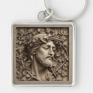 Jesus Carving Keychain