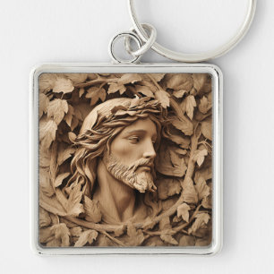 Jesus Carving Keychain