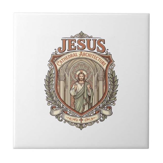 Jesus Cathedral Architecture Jesus Cathedral Archi Ceramic Tile (Front)
