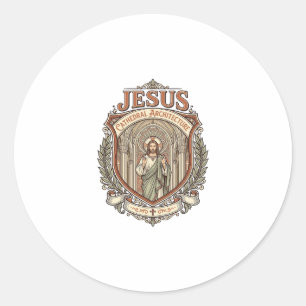 Jesus Cathedral Architecture Jesus Cathedral Archi Classic Round Sticker