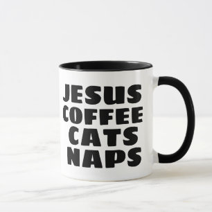 JESUS CATS COFFEE NAPS CAT LOVER MUGS