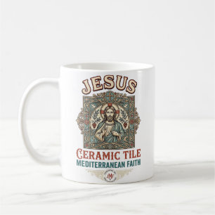 Jesus Ceramic Tile Mediterranean Faith Jesus Ceram Coffee Mug