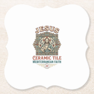 Jesus Ceramic Tile Mediterranean Faith Jesus Ceram Paper Coaster