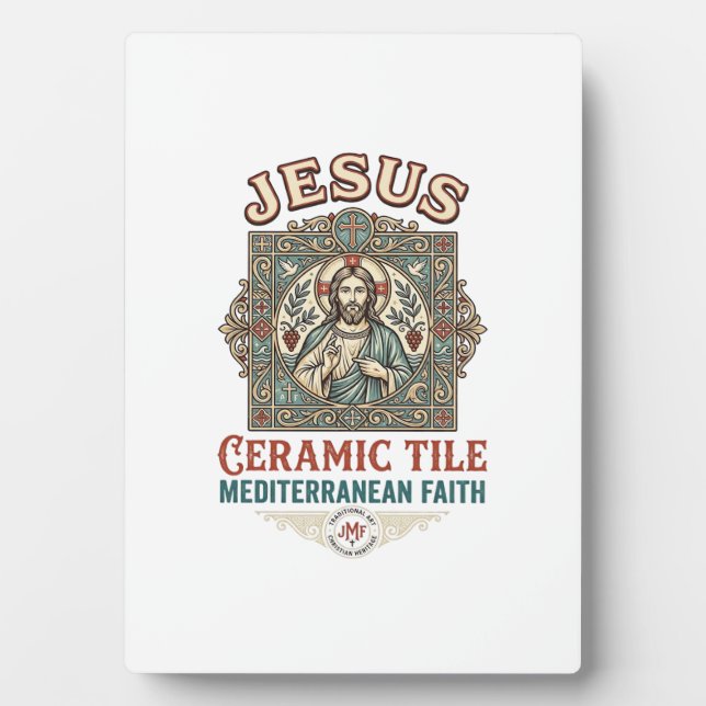 Jesus Ceramic Tile Mediterranean Faith Jesus Ceram Plaque (Front)