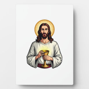 Jesus Chalice Crest Vintage Engraving Shirt 2 Plaque