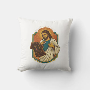 Jesus Chalk Covered Black Gym Clothes Mess Workout Cushion