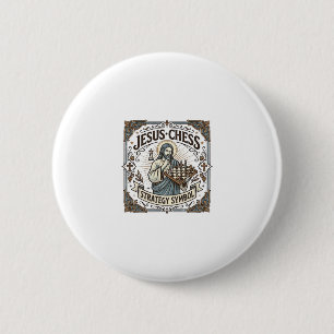 Jesus Chess Strategy Symbol Jesus Chess Strategy C 6 Cm Round Badge
