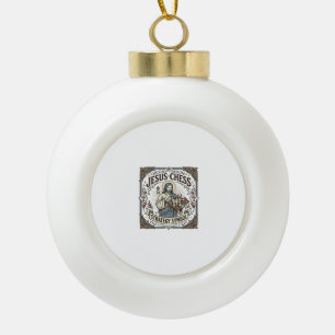 Jesus Chess Strategy Symbol Jesus Chess Strategy C Ceramic Ball Christmas Ornament