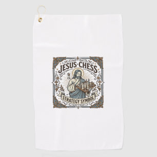 Jesus Chess Strategy Symbol Jesus Chess Strategy C Golf Towel