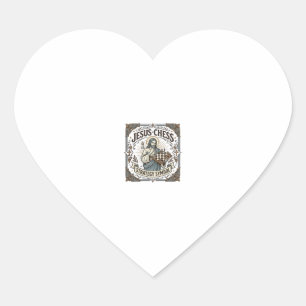 Jesus Chess Strategy Symbol Jesus Chess Strategy C Heart Sticker