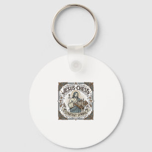 Jesus Chess Strategy Symbol Jesus Chess Strategy C Key Ring