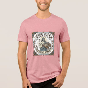 Jesus Chess Strategy Symbol Jesus Chess Strategy C Tri-Blend Shirt