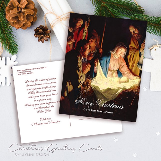 Jesus child with Mary & Joseph Merry Christmas Holiday Postcard (Creator Uploaded)