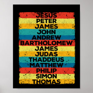 Jesus Christ 12 Apostles Disciples Funny Christmas Poster