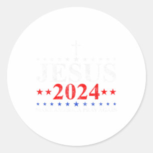 Jesus Christ 2024 Make America Pray Believe Again Classic Round Sticker