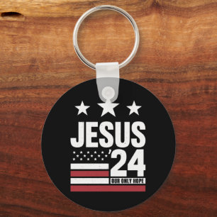 Jesus Christ 2024 President USA Election Political Key Ring