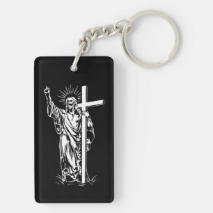 Jesus Christ and a cross Key Ring