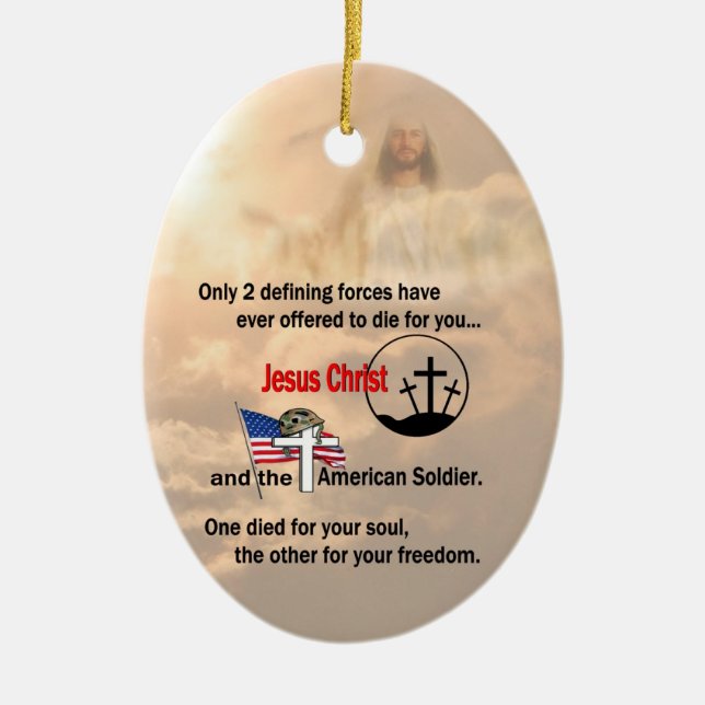 Jesus Christ and the American Soldier Ornament (Front)