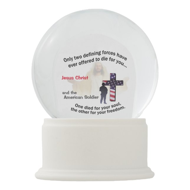 Jesus Christ and the American Soldier Snow Globe (Front)