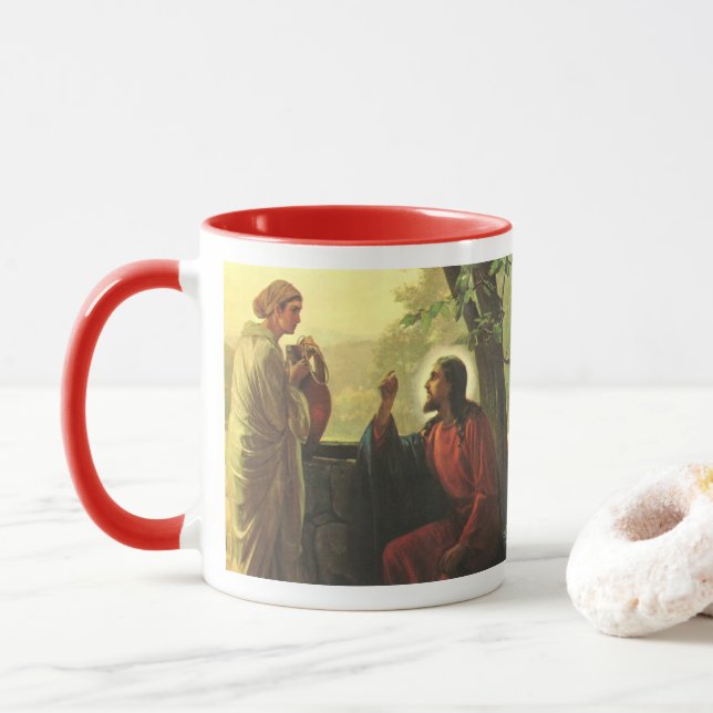 Jesus Christ and the Good Samaritan at the Well Mug (With Donut)