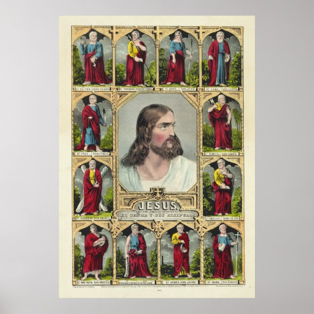Jesus Christ and the Twelve Apostles Christianity Poster (Front)