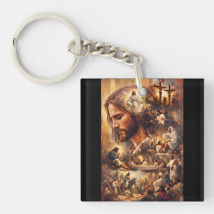 Jesus Christ Art T-Shirt   Inspirational Christian Key Ring