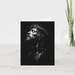Jesus Christ Artistic Portrait Christian Design Card