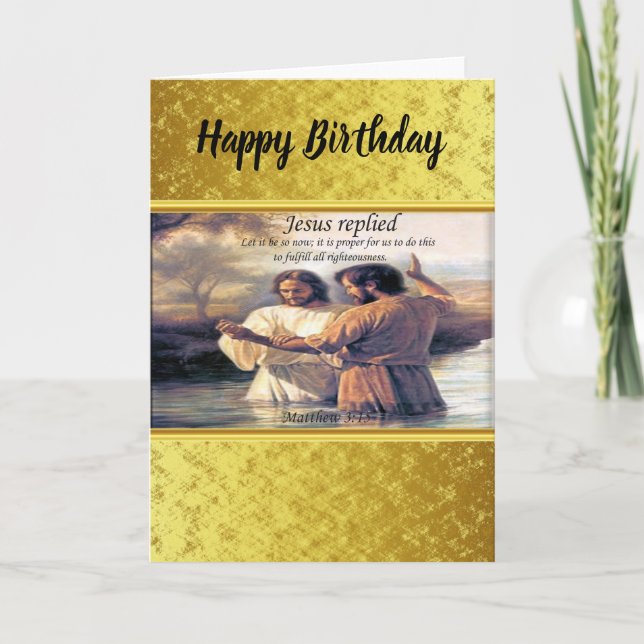 Jesus Christ Baptism image one Card (Front)