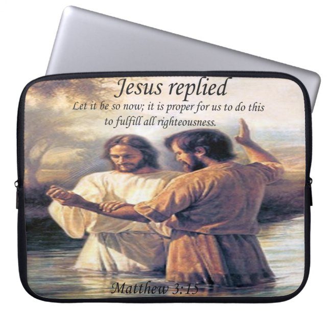 Jesus Christ Baptism image one Laptop Sleeve (Front)