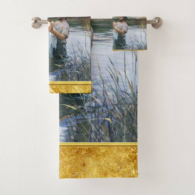Jesus Christ Baptism image two Bath Towel Set (Insitu)
