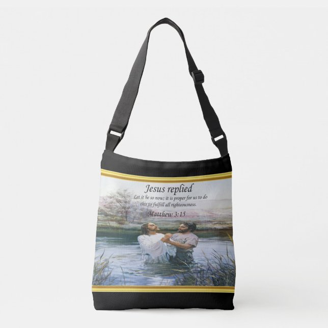 Jesus Christ Baptism image two Crossbody Bag (Front)