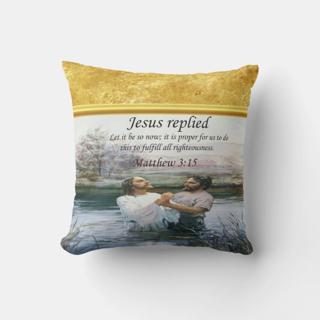Jesus Christ Baptism image two Cushion (Front)