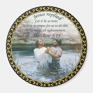 Jesus Christ Baptism image two Magnet