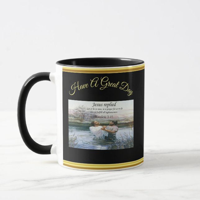 Jesus Christ Baptism image two Mug (Left)