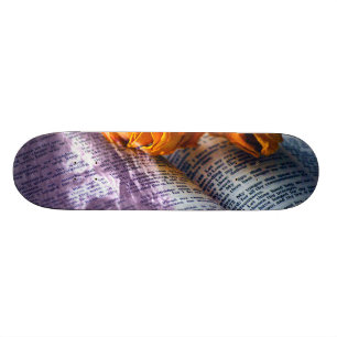 Jesus Christ Bible Yellow Rose Skateboard