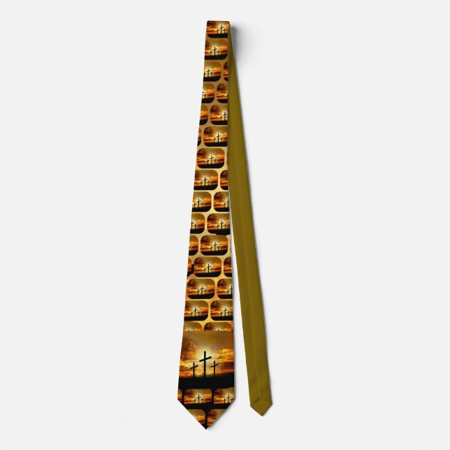 Jesus Christ Blessed Virgin Mary Dove Calvery Tie (Front)