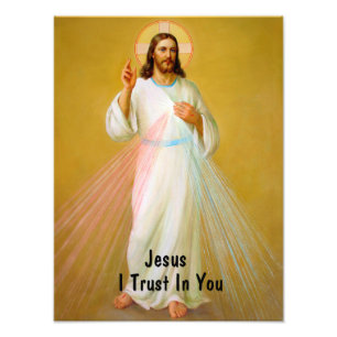 Jesus Christ Blessing I Trust in You Quote Photo Print