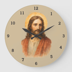 Jesus Christ Catholic Resurrection Faith   Large Clock