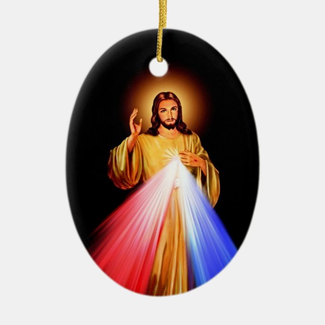 Jesus Christ Ceramic Oval Ornament (Front)