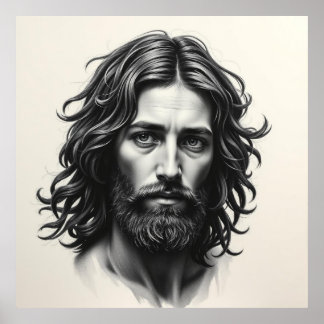 Jesus Christ – Charcoal Art Portrait Poster