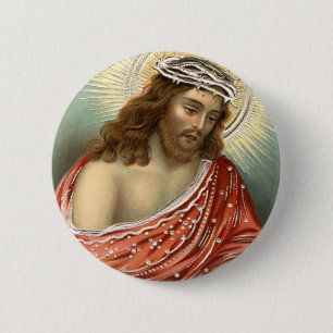 Jesus Christ Christian Christianity Nimbus 6 Cm Round Badge