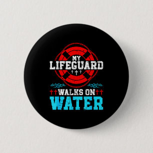 Jesus Christ Christian My Walks On Water 6 Cm Round Badge