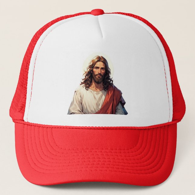 Jesus Christ Christian Trucker Hat (Front)