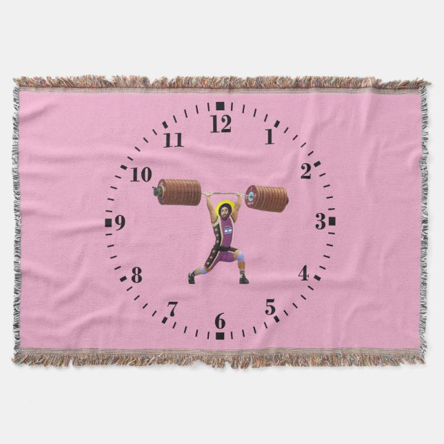 Jesus Christ Clean and Jerk more than 1000 pounds Throw Blanket (Front)