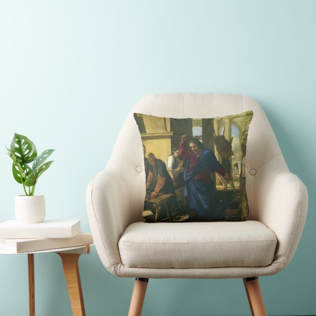 Jesus Christ Cleansing of the Temple Cushion (Chair)
