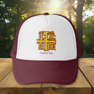 Jesus Christ Conquers Emblem Trucker Hat