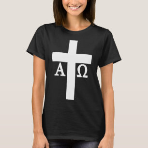 Jesus Christ Cross Alpha Omega Christianity Bible  T-Shirt